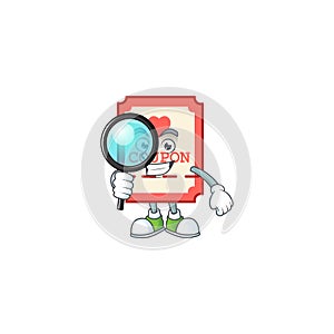 Smart One eye red love coupon Detective character style