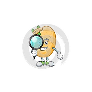 Smart One eye sprouted potato tuber Detective cartoon character design