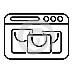 Smart online sale icon outline vector. Buy online store