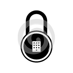 Smart padlock icon with keypad