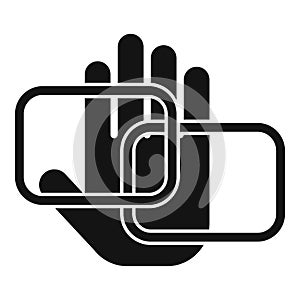 Smart palm scanning icon simple vector. Social system