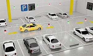 Smart Parking lot Guidance System with Overhead Indicators,