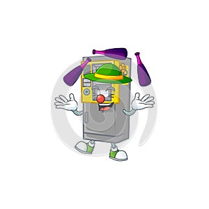 Smart parking ticket machine cartoon character style playing Juggling