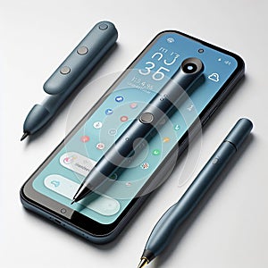 Smart pen with a flat design and digital writing capabilities, photo