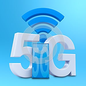 Smart phone 5G icons and text