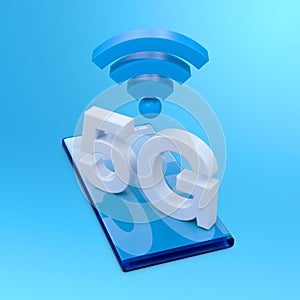 Smart phone 5G icons and text