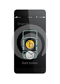 Smart phone app for lock and unlock car door.