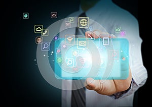 Smart phone with application icons