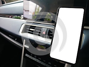 Smart Phone Attached on Car Phone Holder