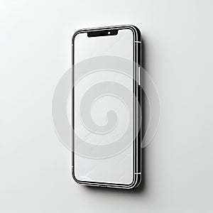 smart phone with blank screen with copy space white background, Smartphone outline Device front view photo