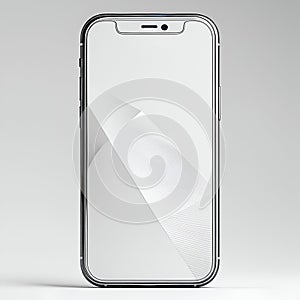 smart phone with blank screen with copy space white background, Smartphone outline Device front view photo