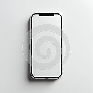 smart phone with blank screen with copy space white background, Smartphone outline Device front view photo