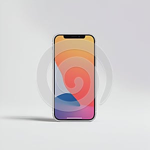 smart phone with blank screen with copy space white background, Smartphone outline Device front view photo
