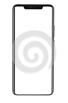 Smart phone with blank screen isolated on white background, clipping path