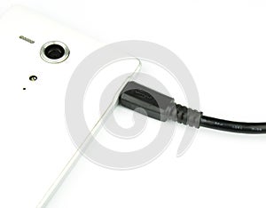 Smart phone is charging with data cable