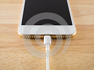 Smart phone charging with USB cable