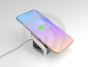 Smart phone charging on wireless charger