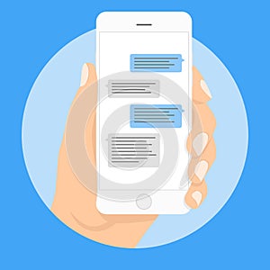 Smart Phone chatting sms template bubbles. Place your own text to the message clouds. Compose dialogues using samples bubbles