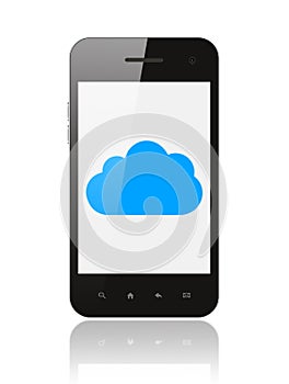 Smart phone with cloud computing concept