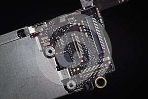 Smart phone components, circuit board of mobile cellphone, pcb, connectors.