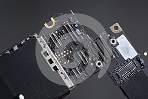 Smart phone components, circuit board of mobile cellphone, pcb, connectors.