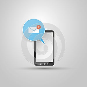 Smart Phone Design with Unread Mail Icon