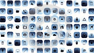 Smart Phone Display Showing Software App Icons Application Background