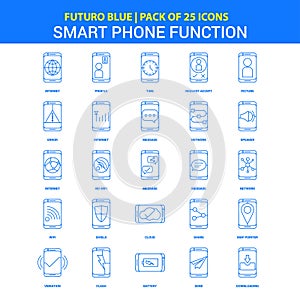 Smart phone functions Icons - Futuro Blue 25 Icon pack