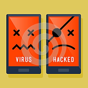 Smart Phone Hacker And Virus Attack Icon