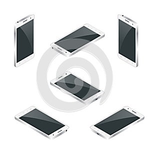 Smart Phone Isolated. Mobile phone flat 3d vector isometric illustration.