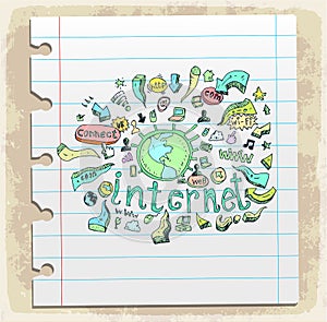 Smart Phone Mobile doodle illustration, vector icon.