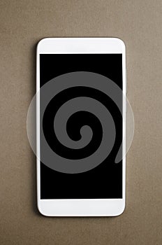 Smart phone or Mobile phone on paper background