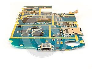 Smart Phone Motherboard Isolate on White Background