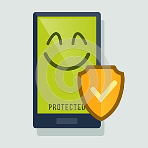 Smart Phone Protected With Anti Virus photo