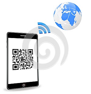 Smart phone with QR code