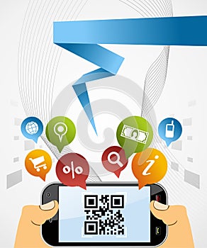 Smart Phone: QR code application background