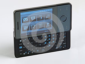 Smart Phone QWERTY keypad side view left photo