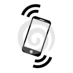 Smart phone ringing or vibrating. Simple icon for app web and messenger