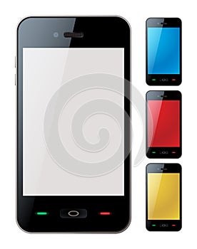 Smart phone set with copyspace - isolated vector