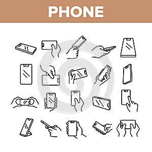 Smart Phone Technology Collection Icons Set Vector