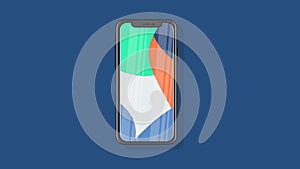Smart phone thin bezel full color background flat design vector illustration