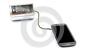 Smart Phone And Tin Can Telephone I