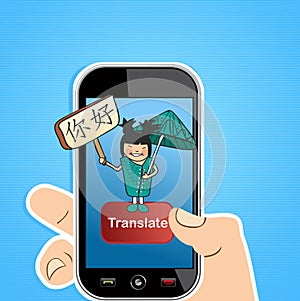 Smart phone translate concept