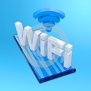 Smart phone Wifi icons and text