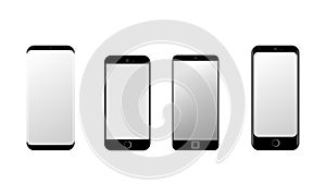 Smart Phones isolated on white background. vector illustration.