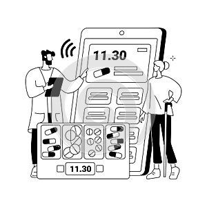 Smart pill boxes abstract concept vector illustration