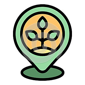 Smart plant location icon vector flat