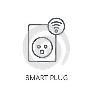 smart Plug linear icon. Modern outline smart Plug logo concept o