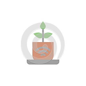 Smart pot, watering icon. Simple color vector elements of automated farming icons for ui and ux, website or mobile application