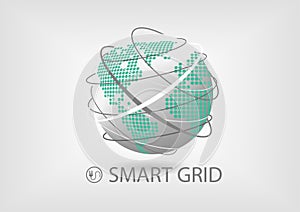 Smart power grid concept for energy sector photo